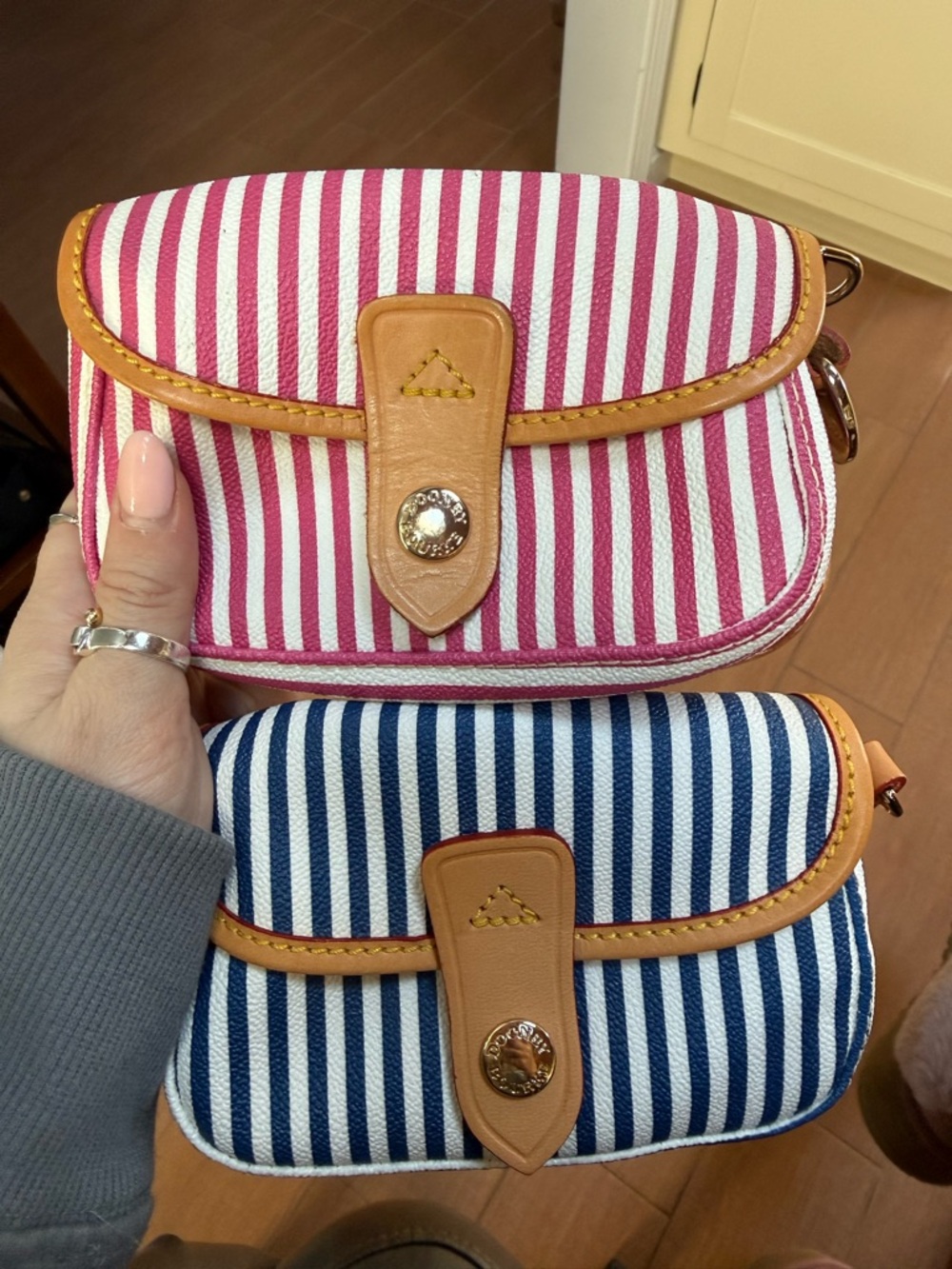 Two stripe wristlets in pink and blue